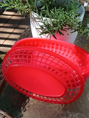 Bright Red Plastic Serving Baskets for Home & Table